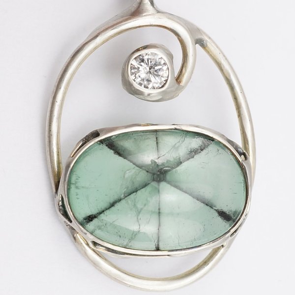 Trapiche Emerald Diamond Pendant