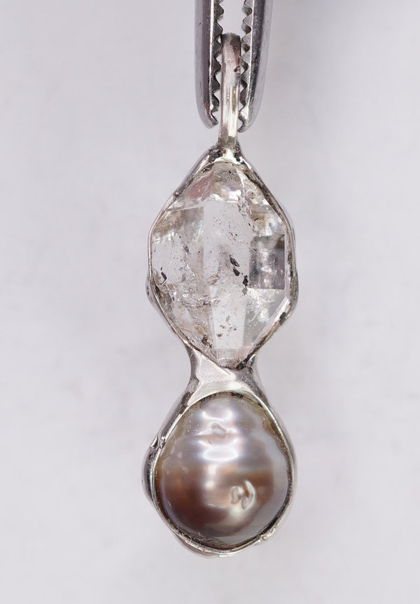 Herkimer Diamond Perl Pendant