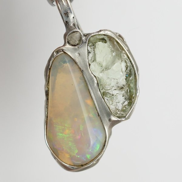 Opal Turmalin Diamant Anhänger
