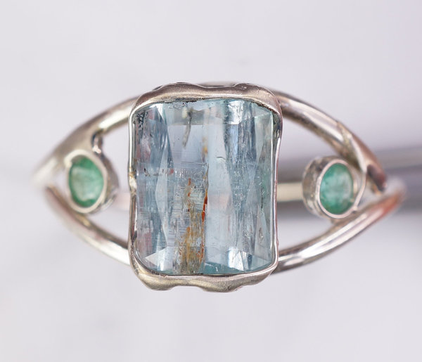 Aquamarin Smaragd Ring