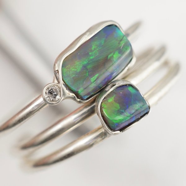 Opal Partner Ringe vom gleichen Opal